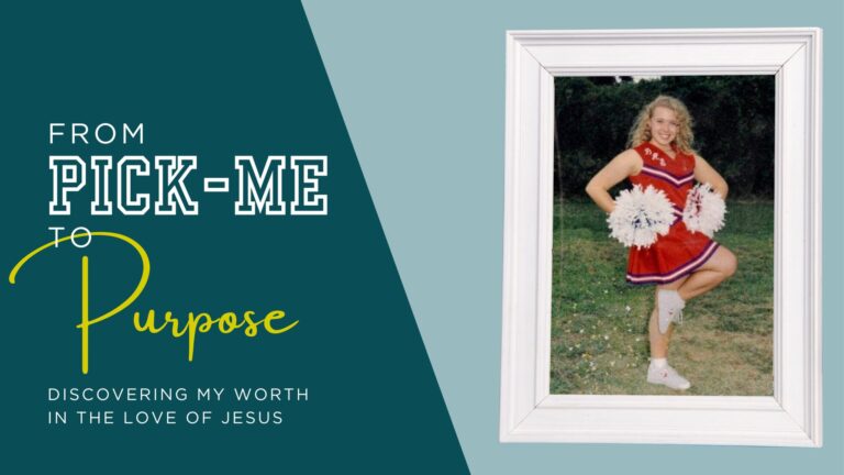 Title picture, includes a photo of the author from high school in a cheerleading uniform